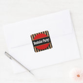 BACHELOR PARTIJ IN BLACK TAN RED B04 VIERKANTE STICKER (Envelop)