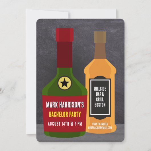 Bachelor Party au Bar Invitation (Devant)