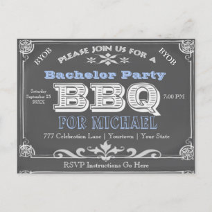Bachelor Party   BBQ    alkbord Uitnodiging Briefkaart