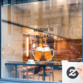 Bachelor Party Beer Cheers Welcome Sign Raamsticker (Cafe Raam)