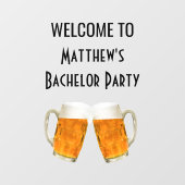 Bachelor Party Beer Cheers Welcome Sign Raamsticker (Vel)