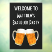 Bachelor Party Beer Cheers Welcome Sign Raamsticker (Vel 3)