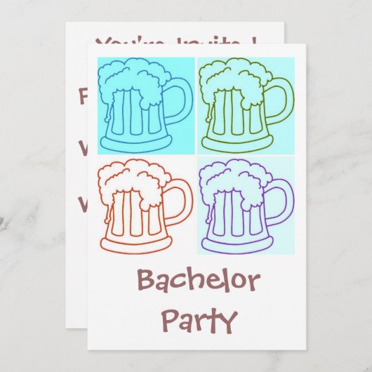 Bachelor Party Beer Kaart (Voorkant / Achterkant)