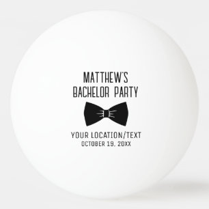 Bachelor Party Black Bow Stropdas Bruiloft Pingpongballen
