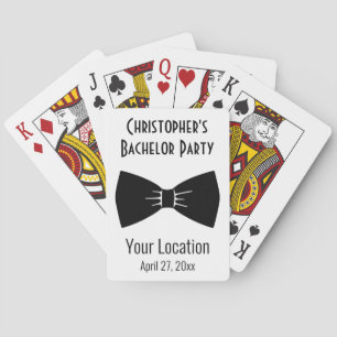 Bachelor Party Black Bow Stropdas Weddenschap Pokerkaarten