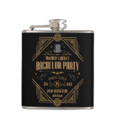 Bachelor Party | Black & Gold Art Deco Speakeasy Heupfles (Voorkant)