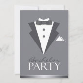 Bachelor Party Black Suit Flat Invitation (Devant)