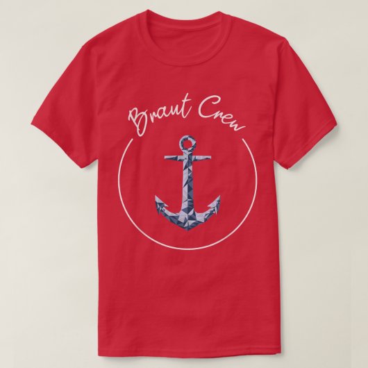 Bachelor Party Bride Crew Navy Anchor T-shirt (Design voorkant)