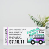 Bachelor Party Bus Pas Kaart (Staand voorkant)
