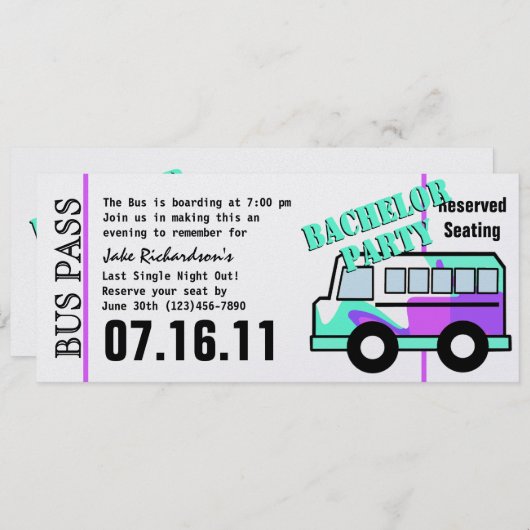 Bachelor Party-bus Programma (Voorkant / Achterkant)