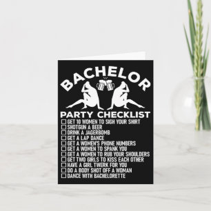 Bachelor Party Checklist Grappige Groomsmen Groom Kaart