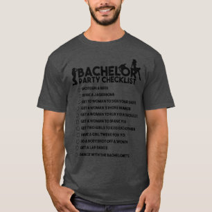 Bachelor Party Checklist JGA Bridegroom Rumble 1 T-shirt