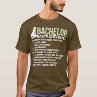 Bachelor Party Checklist JGA Bridegroom Rumble (2) T-shirt