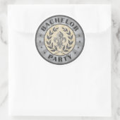 Bachelor Party Crest Design Ronde Sticker (Tas)