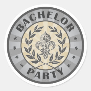 Bachelor Party Crest Design Ronde Sticker