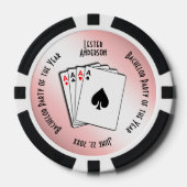 Bachelor Party Custom Memento Blush Touch Poker Chips (Voorkant)