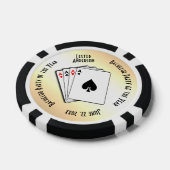 Bachelor Party Custom Memento Geel Touch Poker Chips (Enkel)