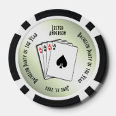 Bachelor Party Custom Memento Green Touch Poker Chips (Achterkant)