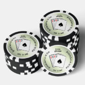 Bachelor Party Custom Memento Green Touch Poker Chips (Opstapeling)