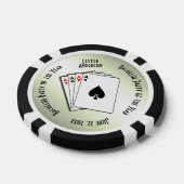 Bachelor Party Custom Memento Green Touch Poker Chips (Enkel)