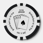 Bachelor Party Custom Memento Zwart-wit Poker Chips (Voorkant)