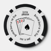 Bachelor Party Custom Memento Zwart-wit Poker Chips (Achterkant)
