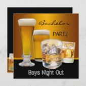 Bachelor Party Drink beer stralen nacht uit, Kaart (Voorkant / Achterkant)