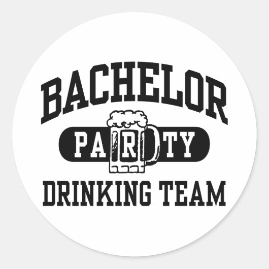 Bachelor Party Drink team Ronde Sticker (Voorkant)