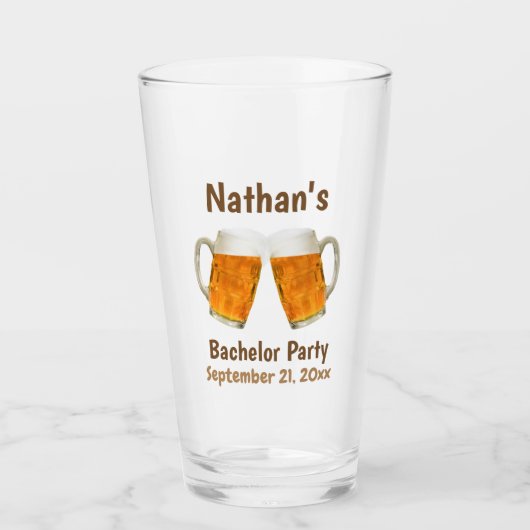 Bachelor Party Favor Beer Cheers Pint Glas (Voorkant)