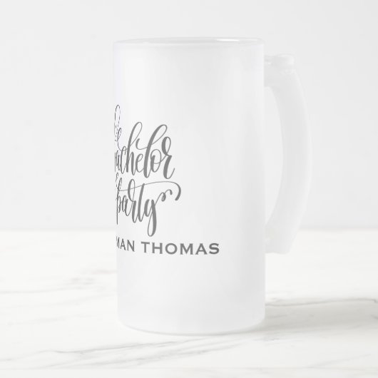 Bachelor Party - Gepersonaliseerde beste man Matglas Bierpul (Voorkant rechts)