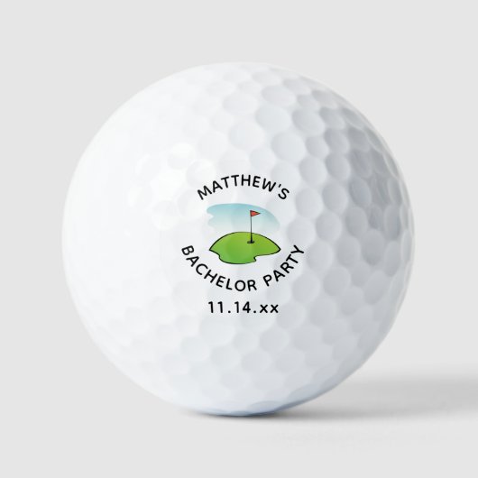 Bachelor Party Golf Hole Golfer Wedding Favor Golfballen (Voorkant)