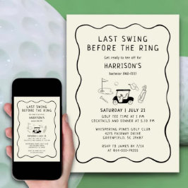 Bachelor Party Golf Laatste Swing Voor De Ring Kaart