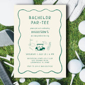 Bachelor Party Golf Theme Minimal Green Kaart