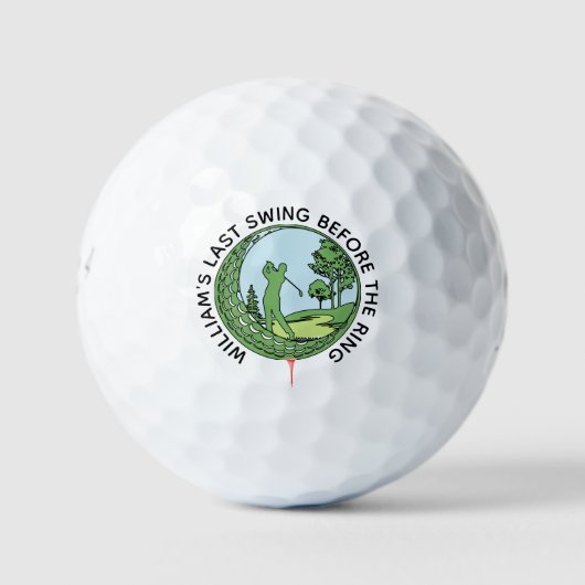 Bachelor Party Golfer naam laatste swing Golfballen (Voorkant)