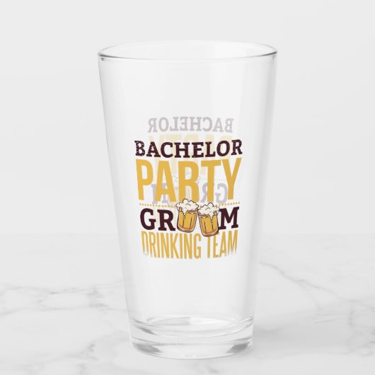 Bachelor Party Groom Drink Team Funny Wedding Glas (Voorkant)