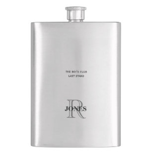 Bachelor Party Groom Flask Monogram Funny Gift Flacon