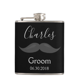 Bachelor party Groom Flask Mustache Heupfles