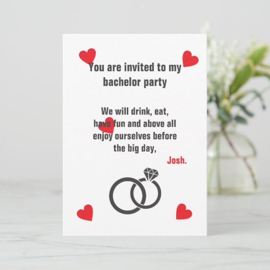 bachelor party invitation (Debout devant)
