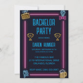 Bachelor Party Invitation - Neon Design (Devant)