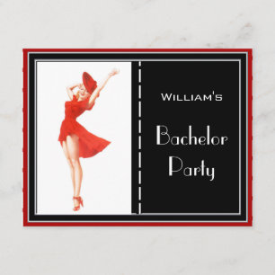Bachelor Party Invitation Rouge Noir Blanc 2