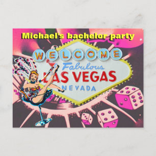 Bachelor Party Las Vegas nodigt uit Uitnodiging Briefkaart