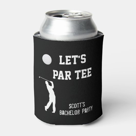 Bachelor Party Let's Par T-shirt Golfing Trip Blikjeskoeler (Blikje Voorkant)