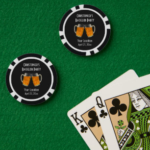 Bachelor Party Modern Wedding Favor Beer Cheers Poker Chips