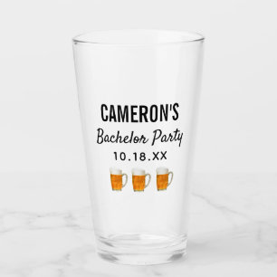 Bachelor Party Modern Wedding Favor Beer Pint Glas