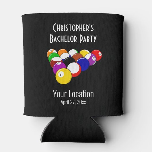 Bachelor Party Pool Ball Billards Trouwgunst Blikjeskoeler (Achterkant)