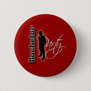 Bachelor party red groom aanpasbare badges ronde button 5,7 cm