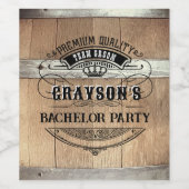 Bachelor Party Rustic Barrel Vin Étiquette (Étiquettes simples)