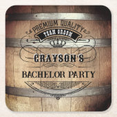Bachelor Party Rustic Vierkante Kartonnen Onderzetter (Voorkant)