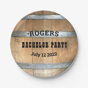 Bachelor Party Rustic Whiskey Barrel Papieren Bordje