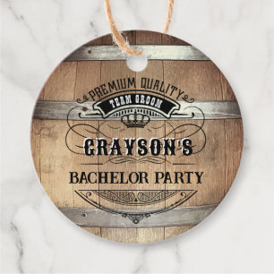 Bachelor Party Rustic Whiskey Bedankjes Labels